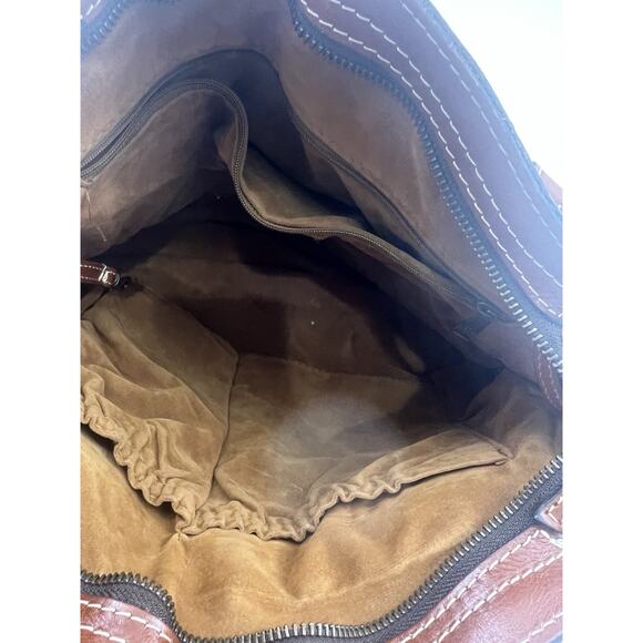 Patricia Nash Purse Floral Leather Brown Bag Poppy Spring Handbag Shoulder Tote - Picture 14 of 16